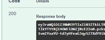Get PAT from Swagger UI response